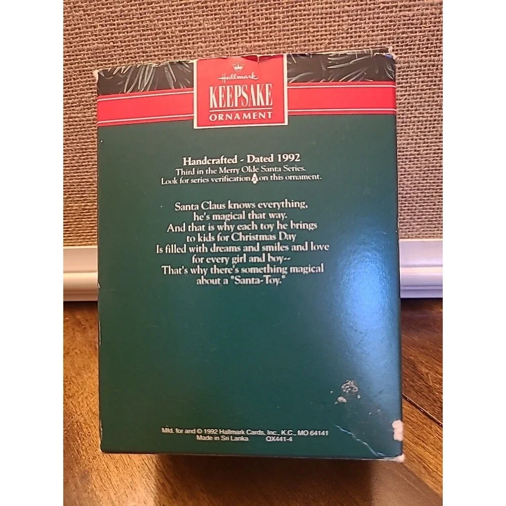 1992 Hallmark Keepsake Christmas Ornament Merry Olde Santa Claus #3 Box Flaw